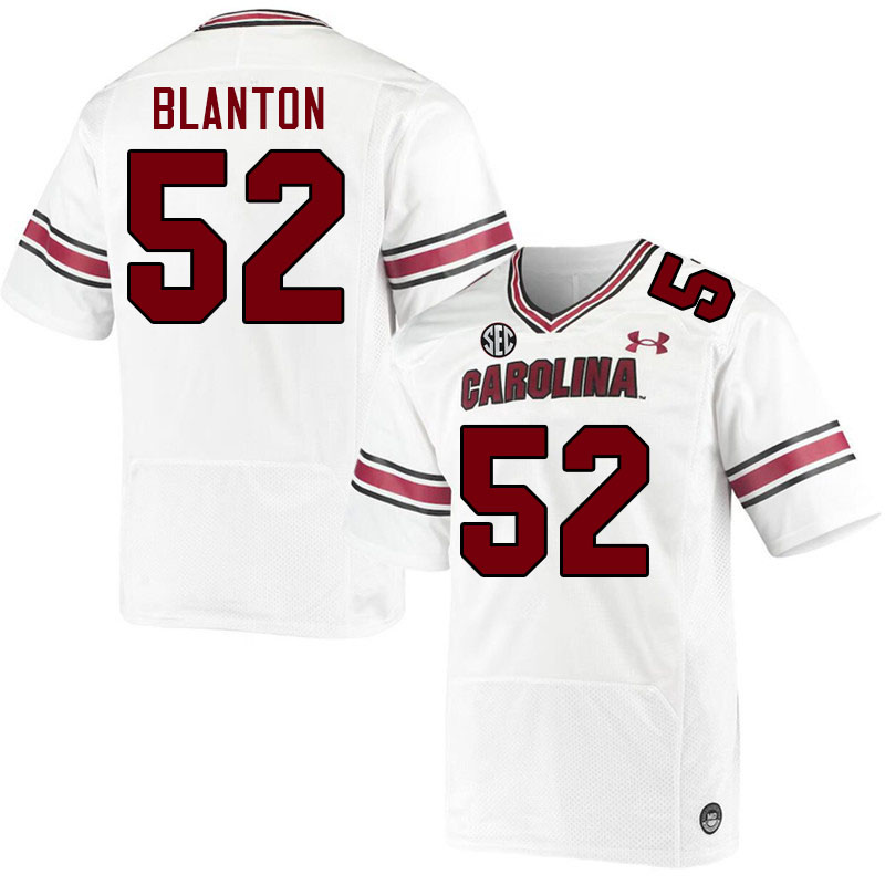 Men #52 Stone Blanton South Carolina Gamecocks 2023 College Football Jerseys Stitched-White